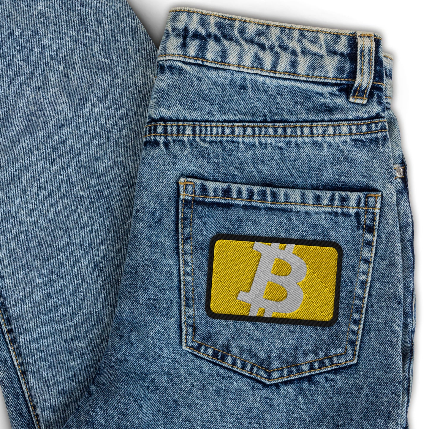 Embroidered patches with bitcoin