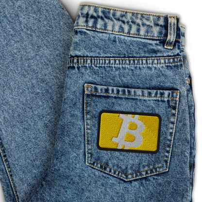 Embroidered patches with bitcoin