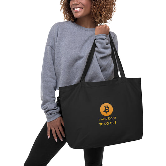 bitcoin  Large organic tote bag