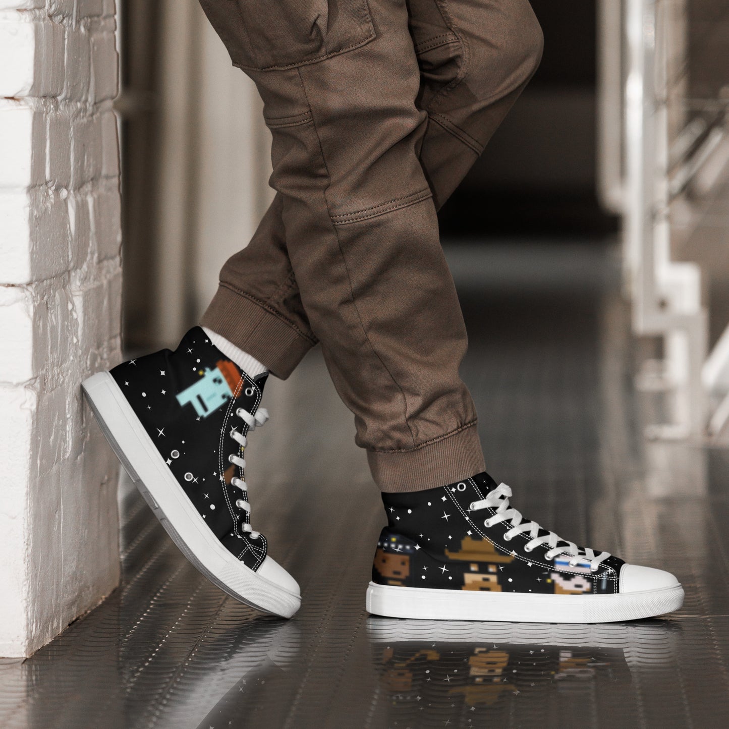 the punks Men’s high top canvas shoes cryptopunks